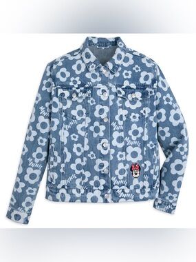 DISNEY Women’s Floral Minnie Mouse Floral Denim Jacket